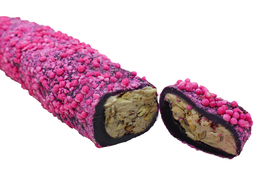 Pembe Pirinç Patlak kaplı böğürtlenli bademli Kremix